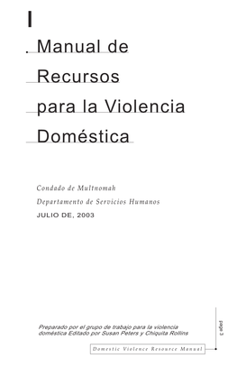 Manual De Recursos Para La Violencia Doméstica