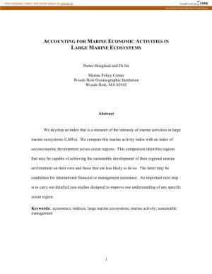 Accounting for Marine Economic Activities in Large Marine Ecosystems
