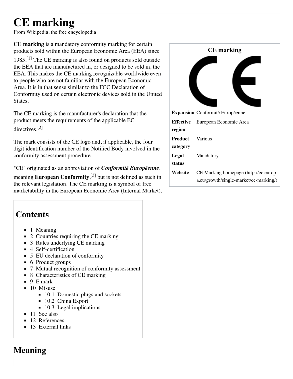 CE Marking from Wikipedia, the Free Encyclopedia