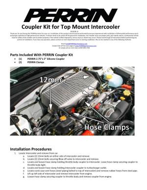 Coupler Kit for Top Mount Intercooler