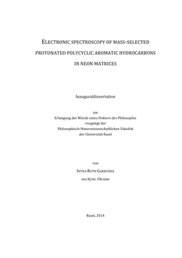 Electronic Spectroscopy of Mass0selected Protonated