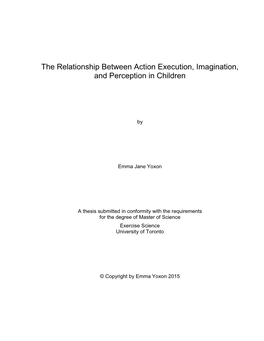 The Relationship Between Action Execution, Imagination, and Perception in Children