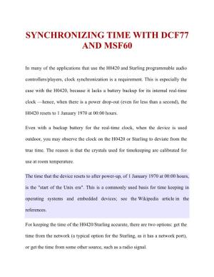 Synchronizing Time with Dcf77 and Msf60