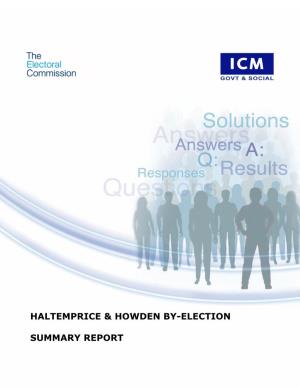 Haltemprice & Howden By-Election Summary Report