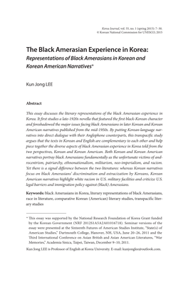 The Black Amerasian Experience in Korea: Representations of Black Amerasians in Korean and Korean American Narratives*