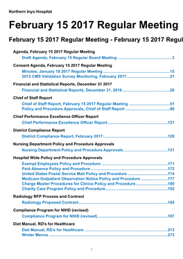 February 15 2017 Regular Meeting