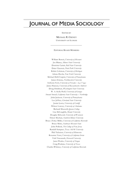 Journal of Media Sociology