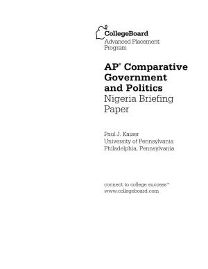 AP® Comparative Government and Politics Nigeria Briefing Paper