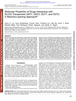 Molecular Properties of Drugs Interacting with SLC22 Transporters OAT1, OAT3, OCT1, and OCT2: a Machine-Learning Approach S