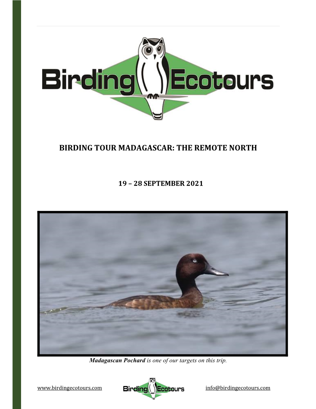 Birding Tour Madagascar: the Remote North