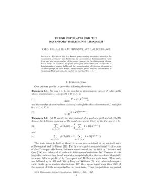 Error Estimates for the Davenport–Heilbronn Theorems