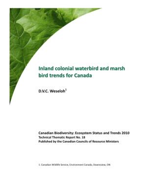 Inland Colonial Waterbird and Marsh Bird Trends for Canada
