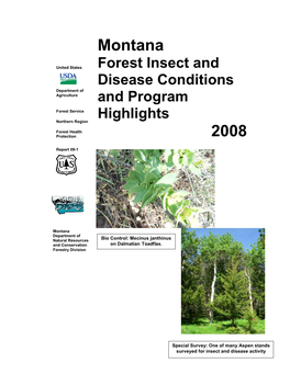 Forest Insect and Disease Conditions and Program Highlights – 2008