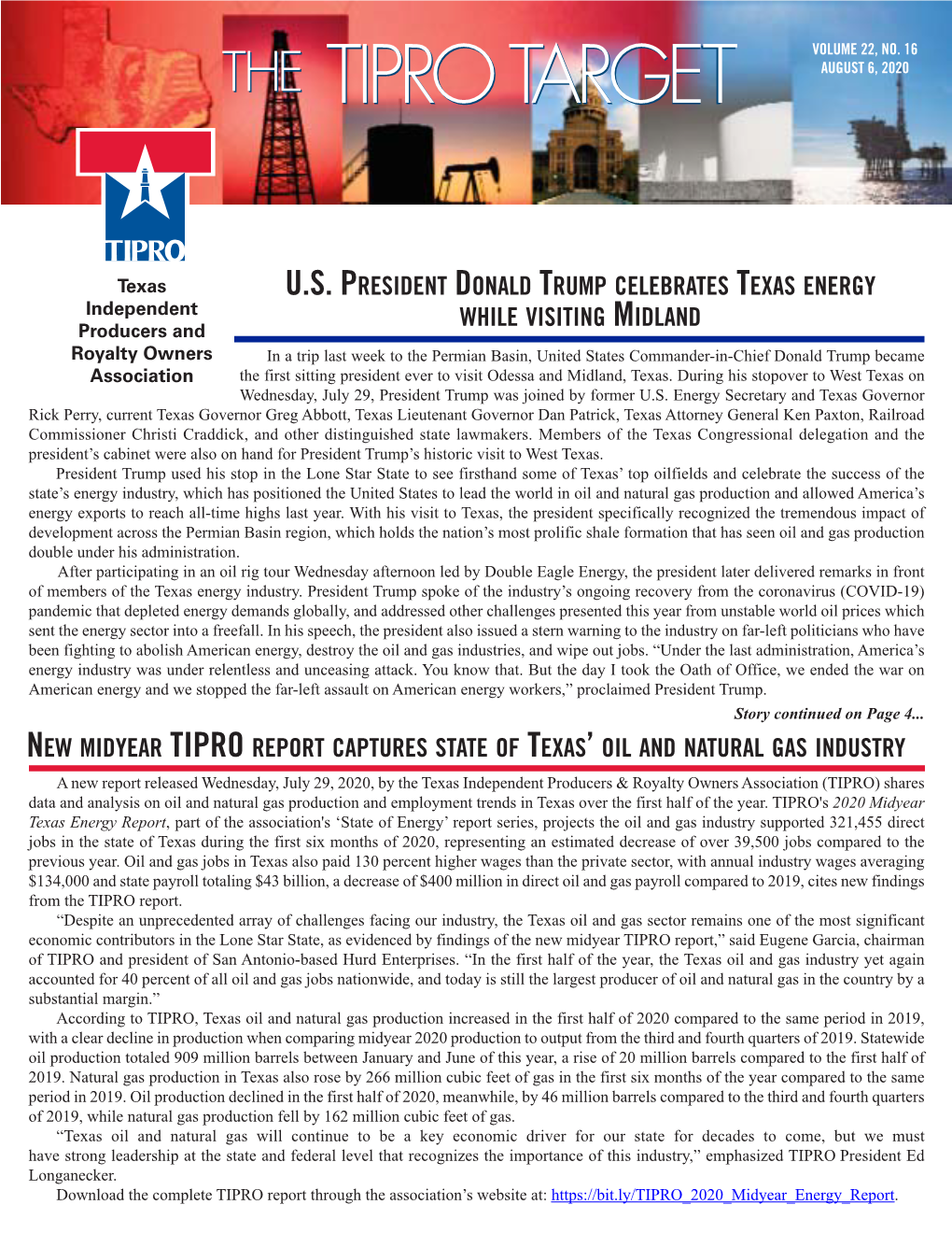 VERTICAL TARGET August 6, 2020 TIPRO Newsletter