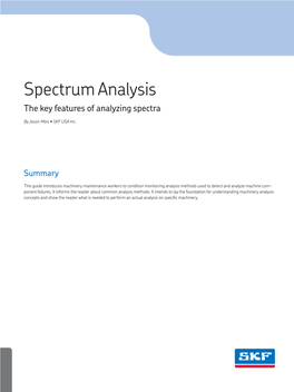 Spectrum Analysis the Key Features of Analyzing Spectra