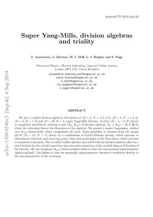 Super Yang-Mills, Division Algebras and Triality