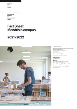 Fact Sheet Mendrisio Campus 2021/2022