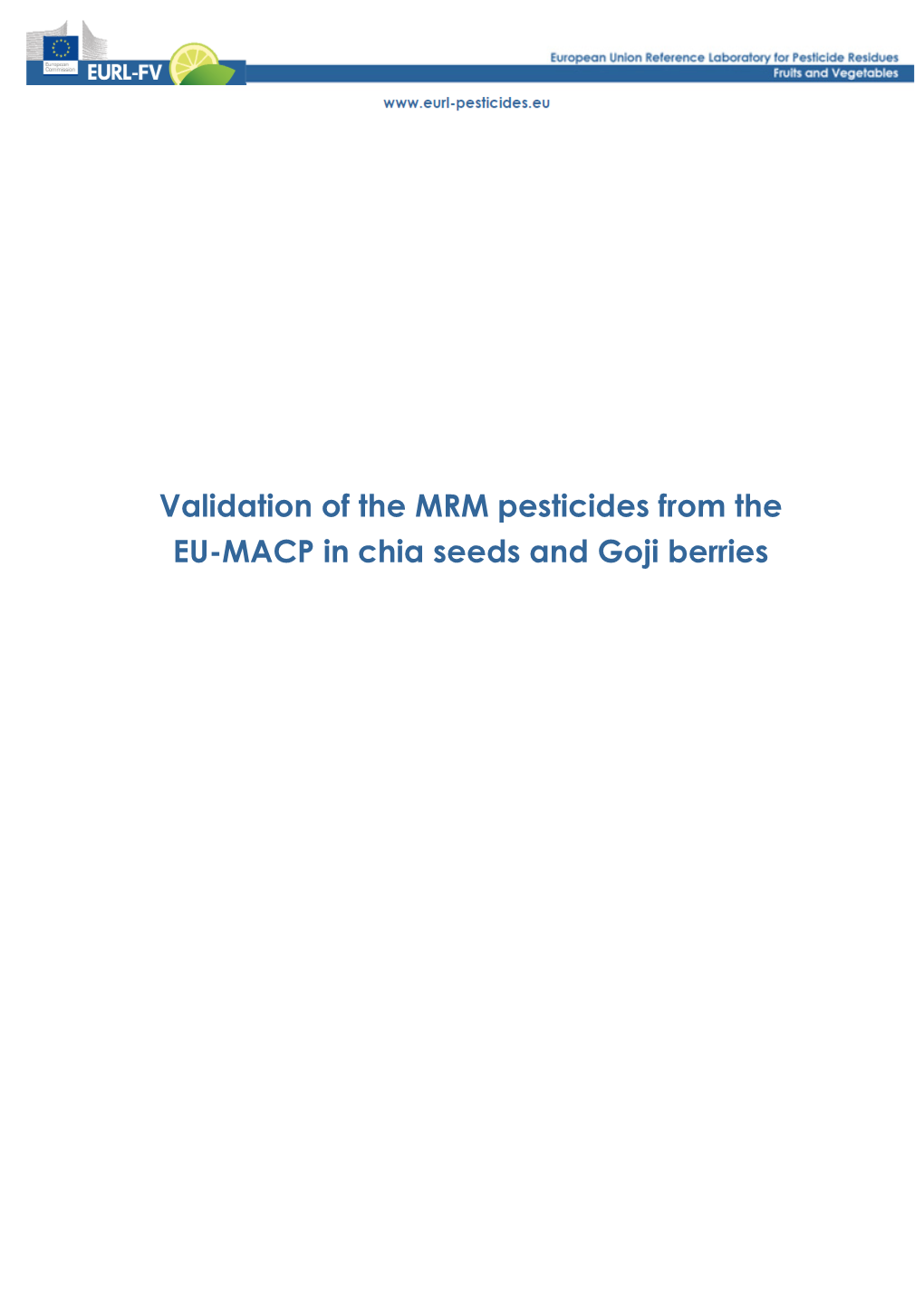 Validation MRM EU-MACP Chia Goji