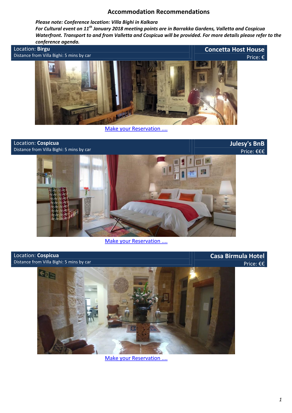Accommodation Recommendations Concetta Host House Julesy's Bnb