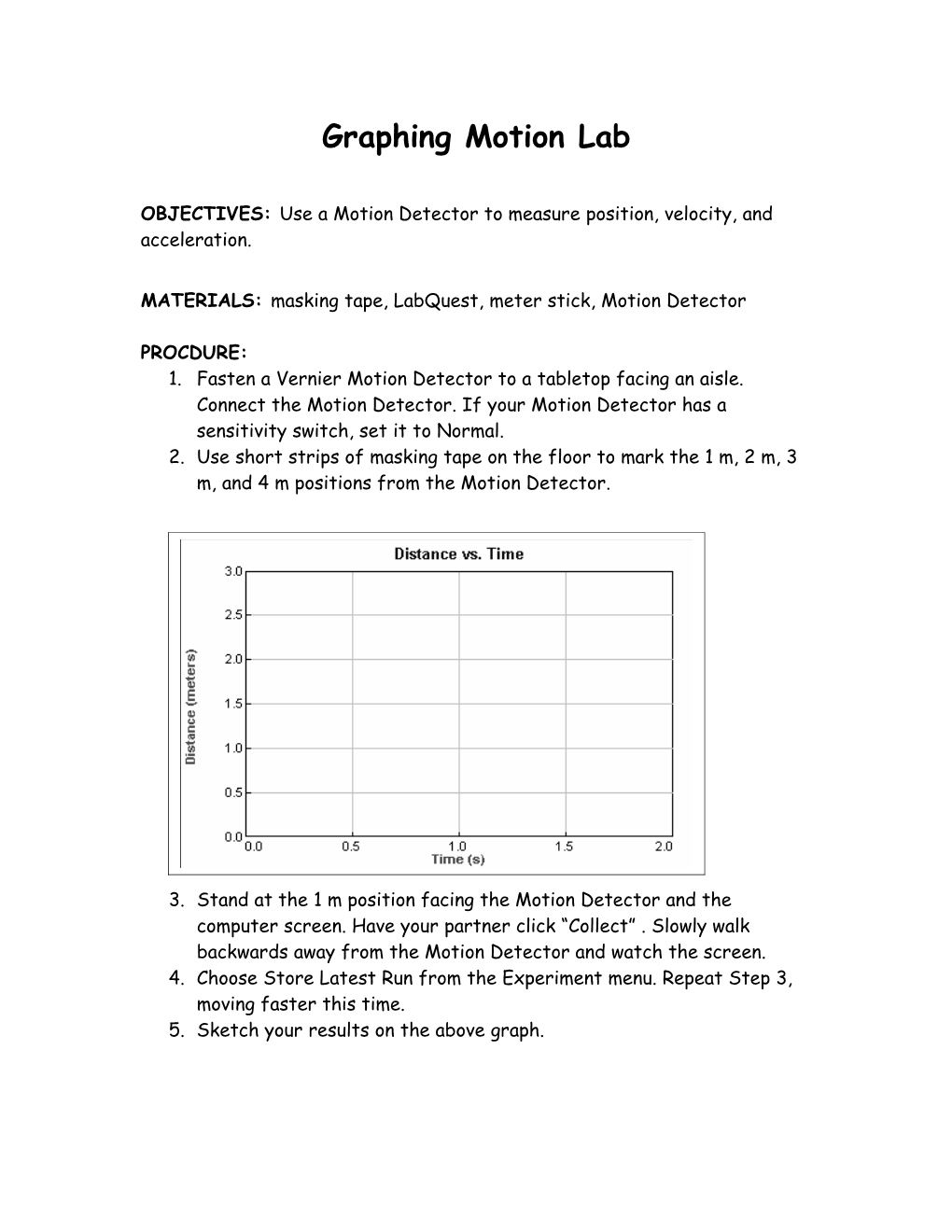 Graphing Motion Lab