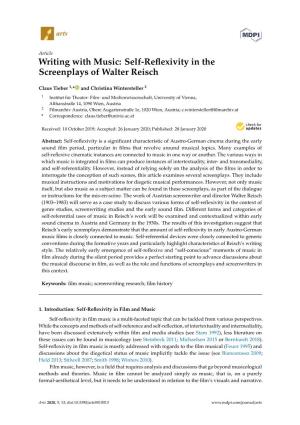 Writing with Music: Self-Reflexivity in the Screenplays of Walter Reisch