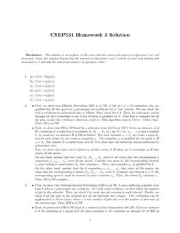 CSEP531 Homework 3 Solution