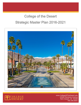 College of the Desert Strategic Master Plan 2016-2021