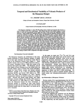 Temporal and Geochemical Variability of Volcanic Products of The