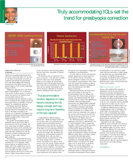 Truly Accommodating Iols Set the Trend for Presbyopia Correction Refractive Refractive