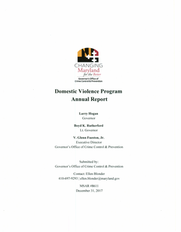 Maryland Domestic Violence Program Annual Report