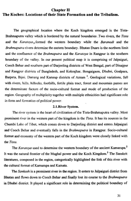 Chapter II the Koches: Locations of Their State Formation and the Tribalism