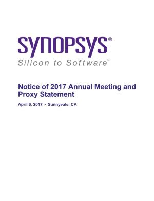 Synopsys 2017 Proxy Statement