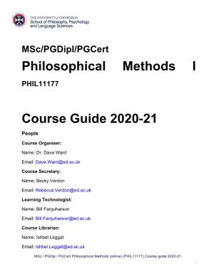Philosophical Methods I [PHIL11177] (623.28 KB PDF)