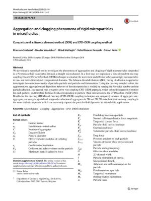 Aggregation and Clogging Phenomena of Rigid Microparticles in Microfluidics