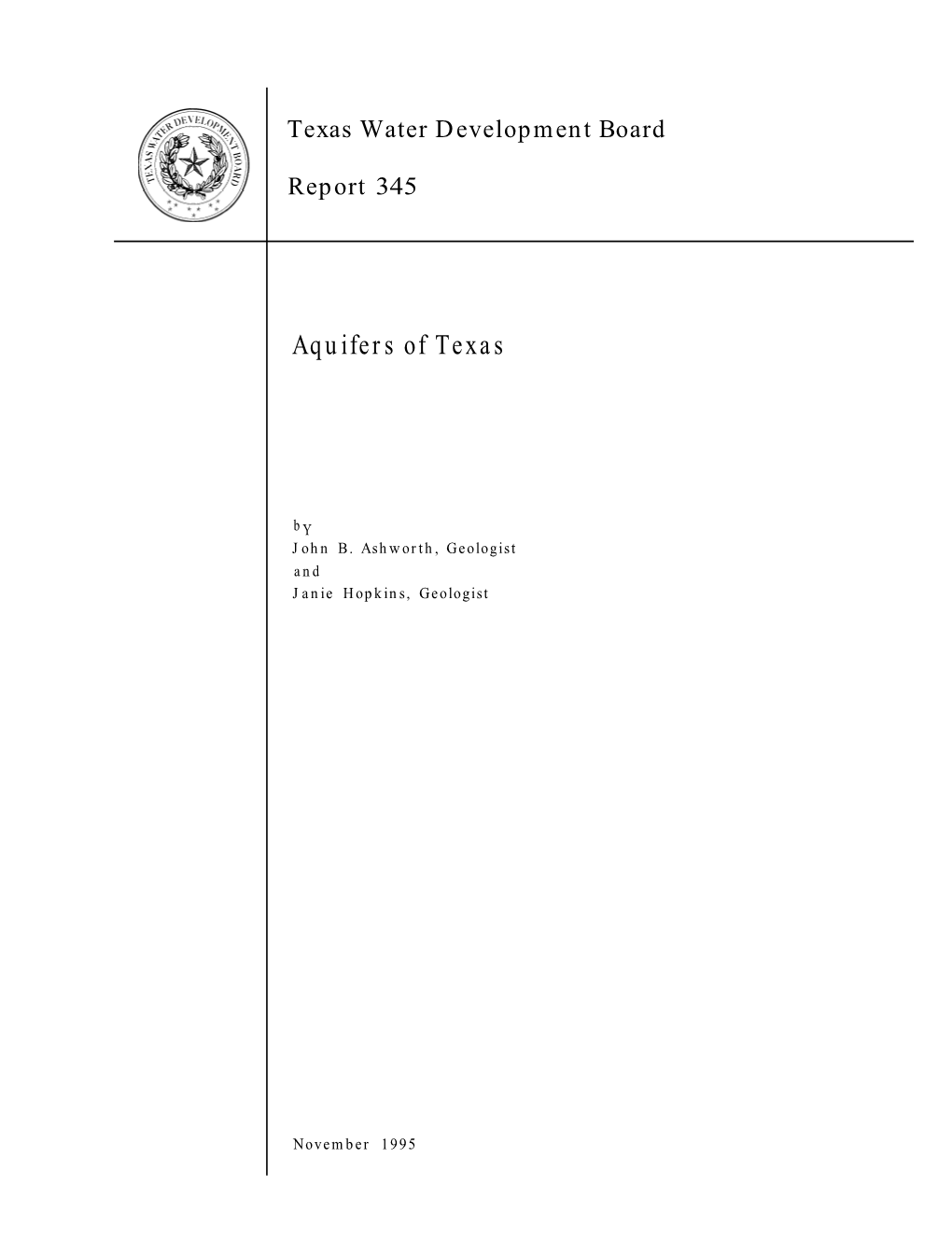 Aquifers of Texas