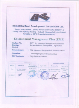 HARAPANAHALLI ROAD PROJECT Environmental Management Plan