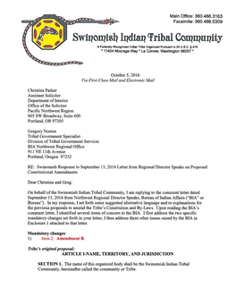 Swiqoiqisll Lqdtaq Tribal Co1i1111u11ity a Federally Recognized Indian Tribe Organized Pursuant to 25 U.S.C