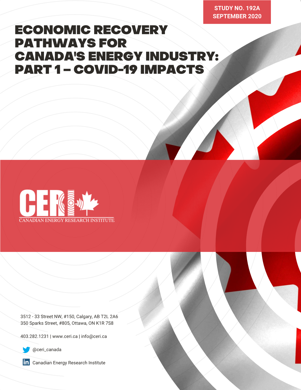 Economic Recovery Pathways for Canada's Energy Industry: Part 1 – Covid-19 Impacts