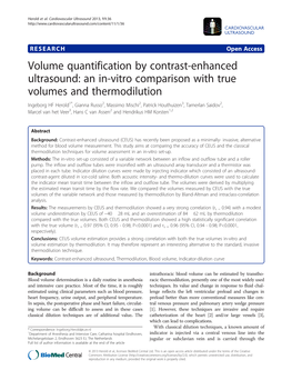 Volume Quantification by Contrast-Enhanced Ultrasound