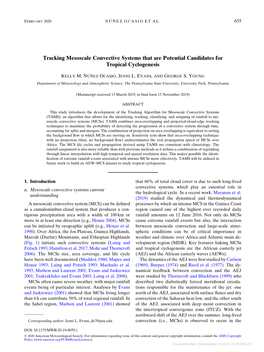 Tracking Mesoscale Convective Systems That Are Potential Candidates for Tropical Cyclogenesis