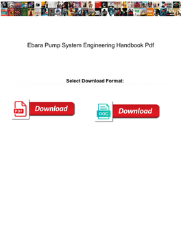 Ebara Pump System Engineering Handbook Pdf