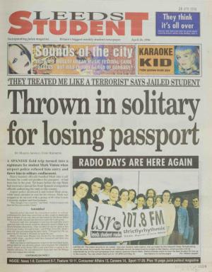 Stijdenincorporating Jail R Magazine � Britain's Biggest Weekly Student Newspaper April 26, 1996