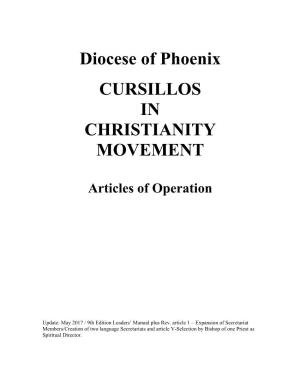 Diocese of Phoenix CURSILLOS in CHRISTIANITY MOVEMENT