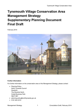 Tynemouth Village Conservation Area Management Strategy Supplementary Planning Document Final Draft