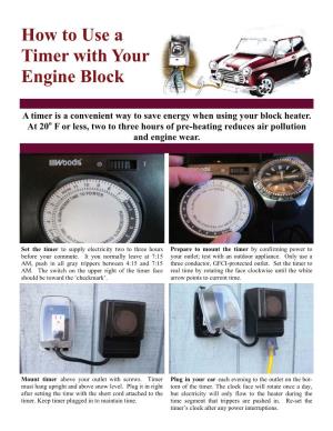 How to Use a Timer with Your Engine Block