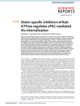 Statin-Specific Inhibition of Rab-Gtpase Regulates