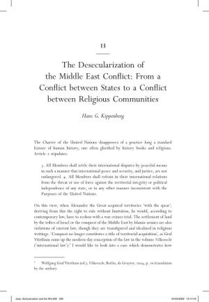 The Desecularization of the Middle East Conflict: from a Conflict Between States to a Conflict Between Religious Communities