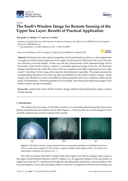 The Snell's Window Image for Remote Sensing of the Upper Sea Layer