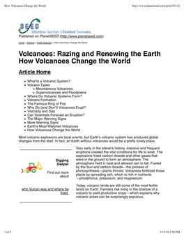 How Volcanoes Change the World