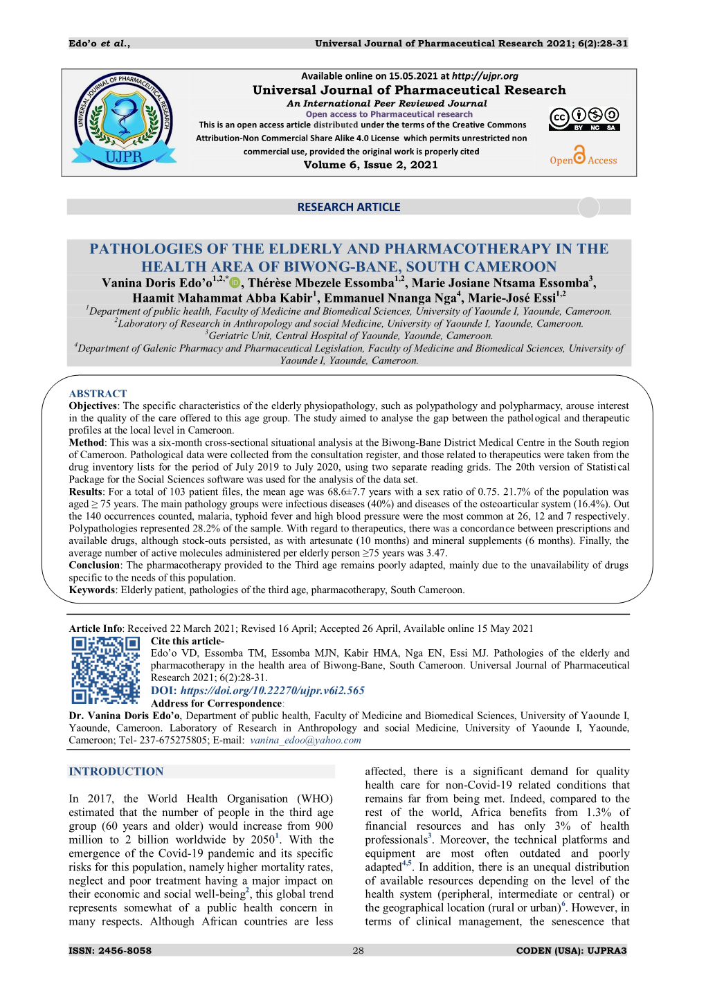 Pathologies of the Elderly and Pharmacotherapy In